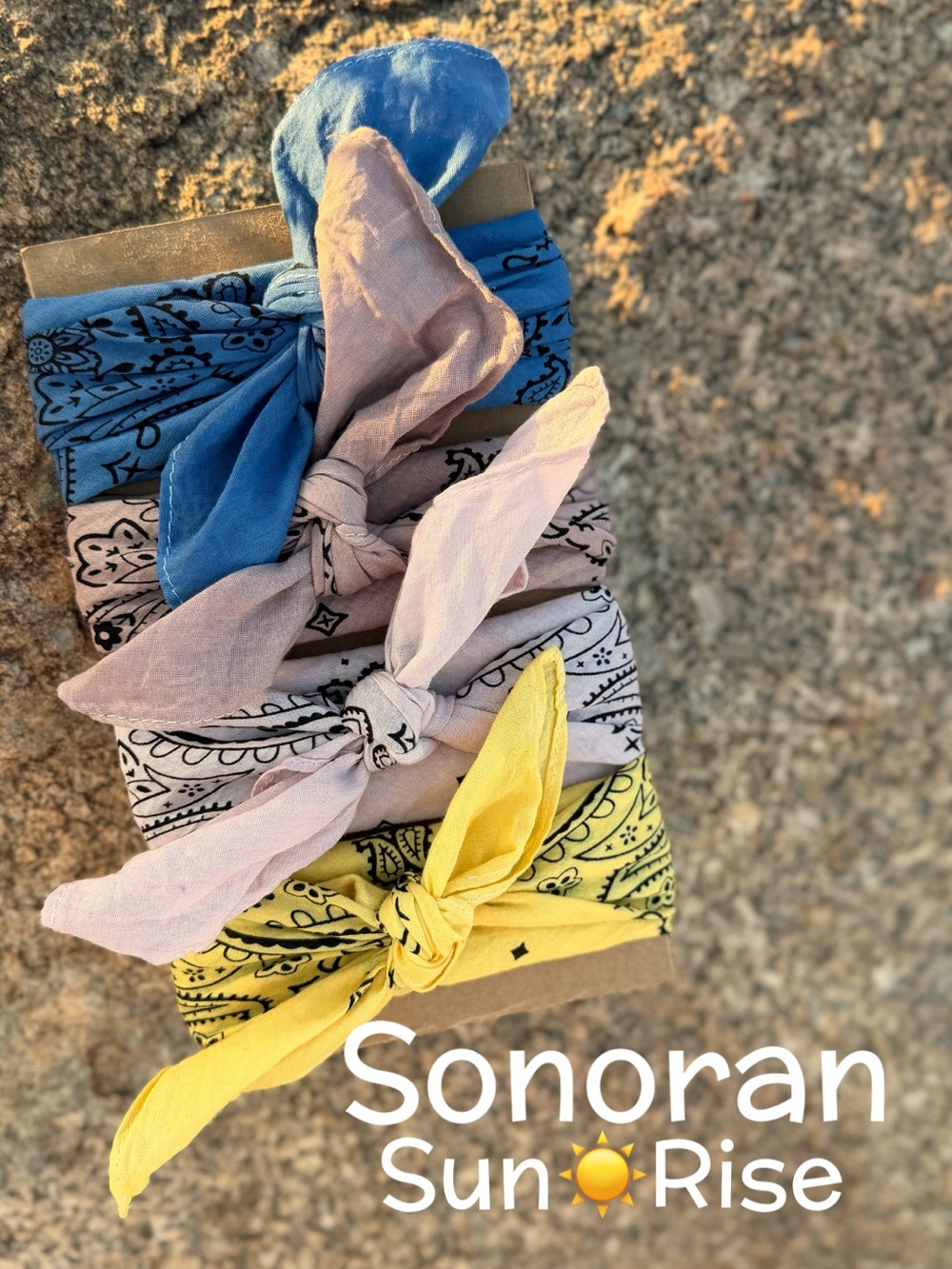Bandana Bandanas Set of 4 ⭐️NWT Premium Cotton "SONORAN SUN☀️RISE" Paisley Scarf